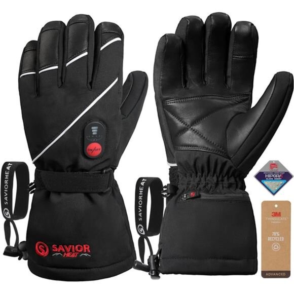 New Heated Gloves for Men Women, Rechargeable Electric Heated Leather - Picture 1 of 7
